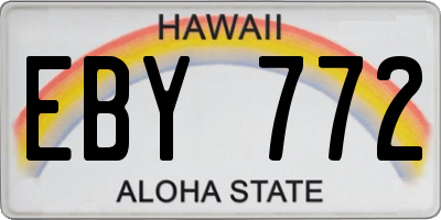 HI license plate EBY772