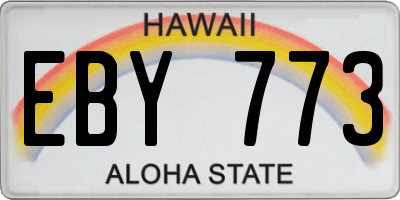 HI license plate EBY773