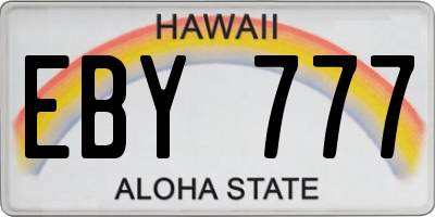 HI license plate EBY777