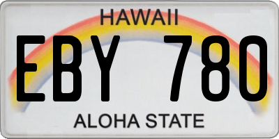 HI license plate EBY780