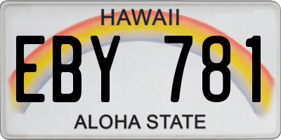 HI license plate EBY781