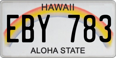 HI license plate EBY783