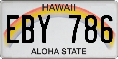 HI license plate EBY786