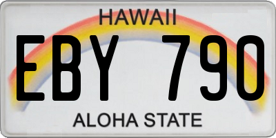 HI license plate EBY790