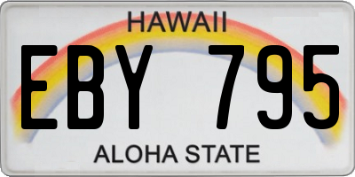 HI license plate EBY795
