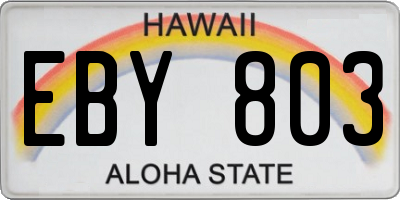 HI license plate EBY803