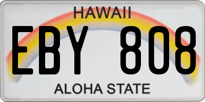 HI license plate EBY808