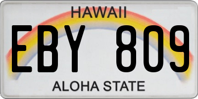 HI license plate EBY809