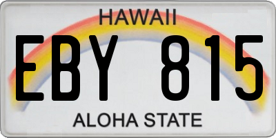 HI license plate EBY815