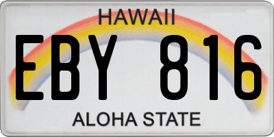 HI license plate EBY816