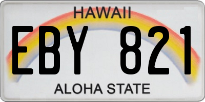 HI license plate EBY821