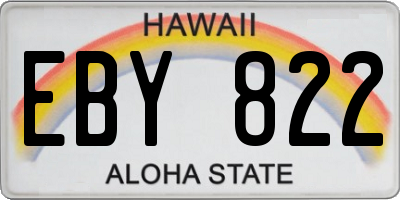 HI license plate EBY822