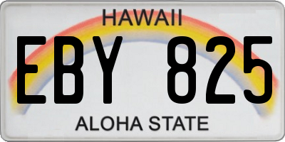 HI license plate EBY825