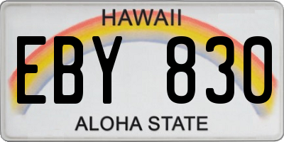 HI license plate EBY830