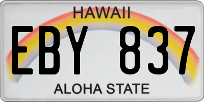 HI license plate EBY837