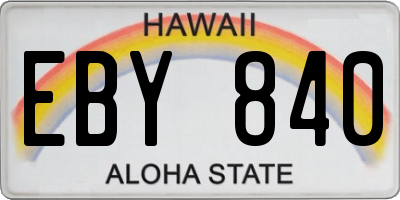 HI license plate EBY840