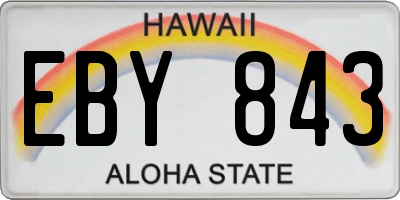 HI license plate EBY843