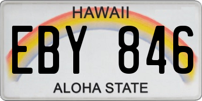 HI license plate EBY846