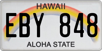 HI license plate EBY848