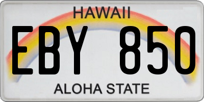 HI license plate EBY850