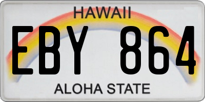 HI license plate EBY864