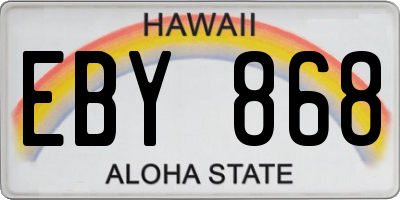 HI license plate EBY868