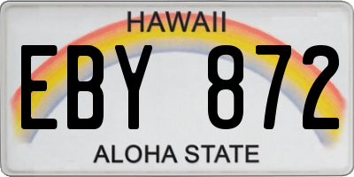 HI license plate EBY872