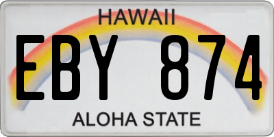 HI license plate EBY874