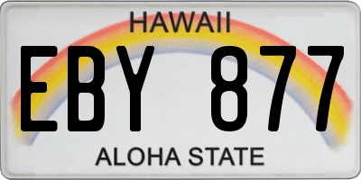 HI license plate EBY877