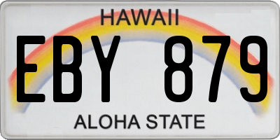 HI license plate EBY879