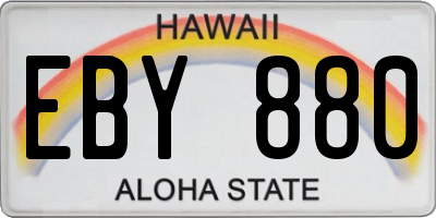 HI license plate EBY880