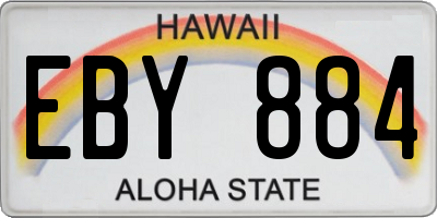 HI license plate EBY884
