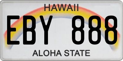 HI license plate EBY888
