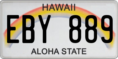 HI license plate EBY889