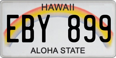 HI license plate EBY899