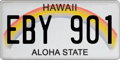 HI license plate EBY901