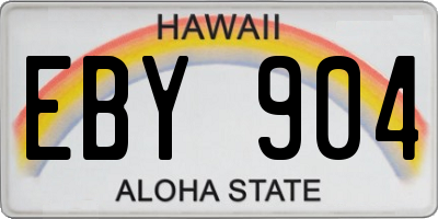 HI license plate EBY904