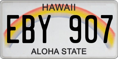 HI license plate EBY907
