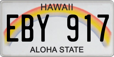 HI license plate EBY917