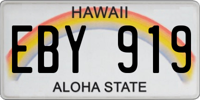 HI license plate EBY919