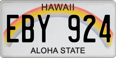 HI license plate EBY924