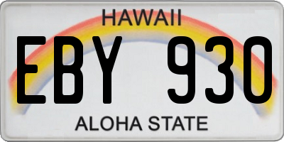 HI license plate EBY930