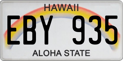 HI license plate EBY935