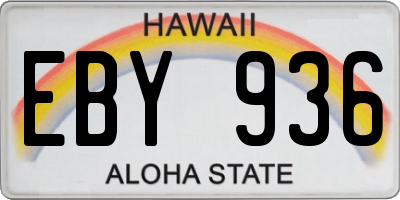 HI license plate EBY936