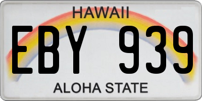 HI license plate EBY939
