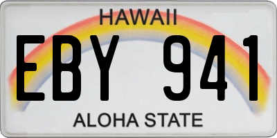 HI license plate EBY941