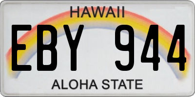 HI license plate EBY944