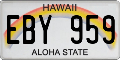 HI license plate EBY959