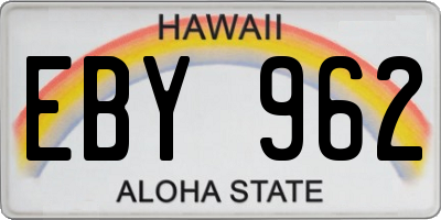 HI license plate EBY962