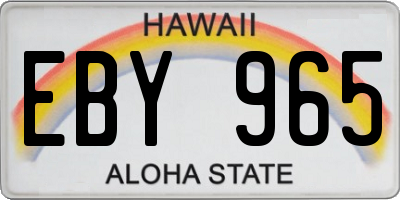HI license plate EBY965